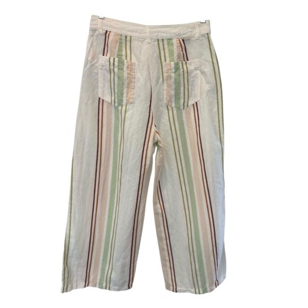 Rip‎ Curl Linen Blend Cream, Sage & Maroon Striped Pants - Picture 4 of 7